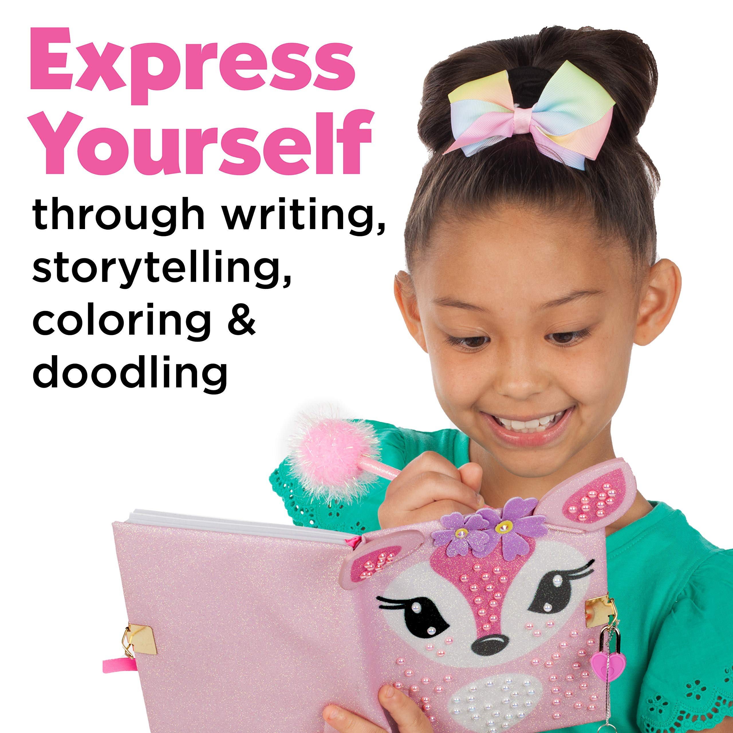 Creativity for Kids Deer Diary - Lockable 100-Page Writing Journal with Accessories - Perfect for Girls' Secret Thoughts, School Memories & Creative Writing Practice