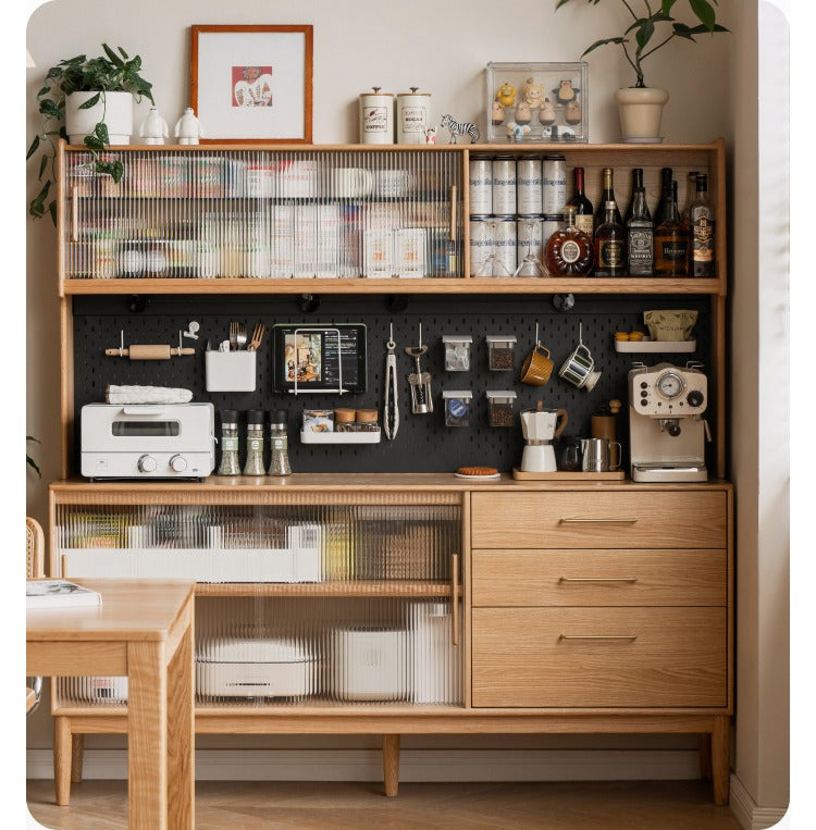 Solid Oak Wood Locker - Multi-Functional Storage Cabinet with Shelves & Drawers - Perfect for Entryway, Bedroom, or Office Organization