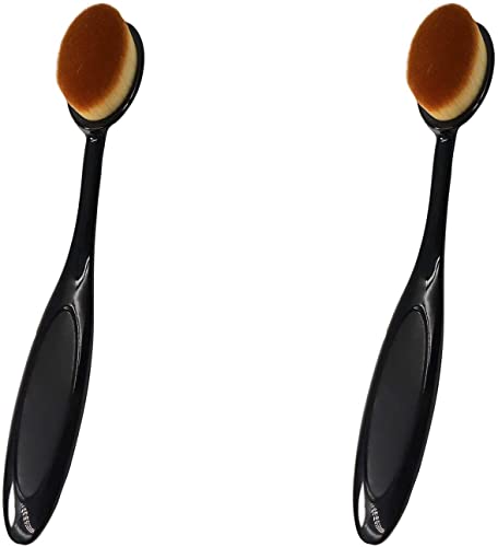 Famecia 2 Pack Soft Black Ink Blending Brushes - Flexible Makeup & Stencil Brush Set for Painting, Crafting, DIY Art Projects - Perfect for Watercolor, Acrylics, and Background Blending