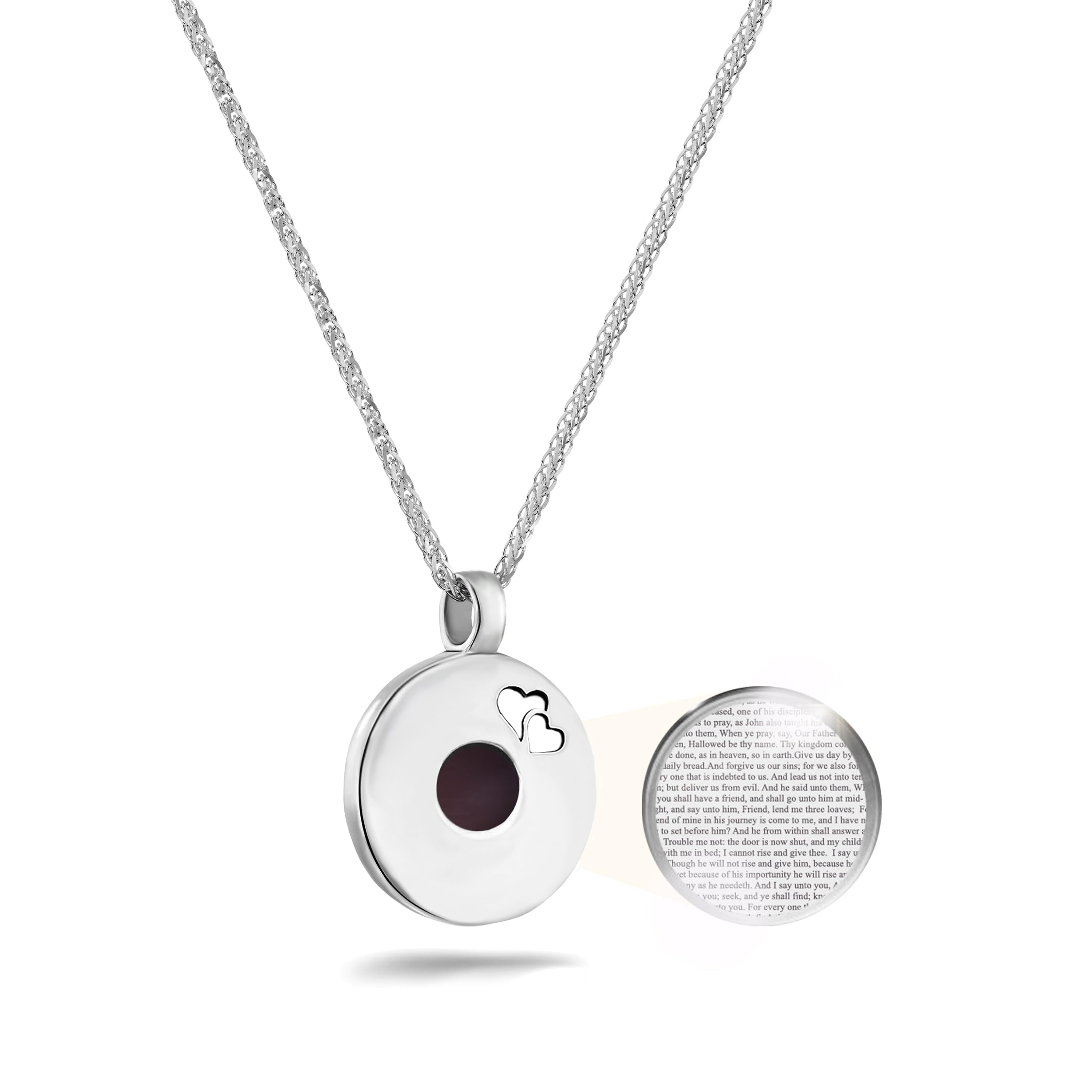 Christian Heart Necklace with Nano Bible - Women's Religious Jewelry Gift for Bible Study & Worship