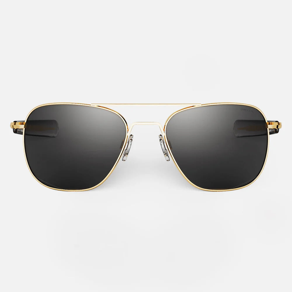 Aviator Sunglasses - American Grey Frame with 23K Gold Accents for Men & Women | Perfect for Driving, Travel & Outdoor Activities