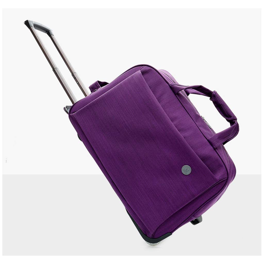 Waterproof Rolling Duffel Bag - Large Wheeled Carry-On Luggage for Business & Travel, Soft Tote Suitcase with Wheels, Overnight Weekender Bag for Men (Purple) - Perfect for Airplane Trips, Gym & Weekend Getaways