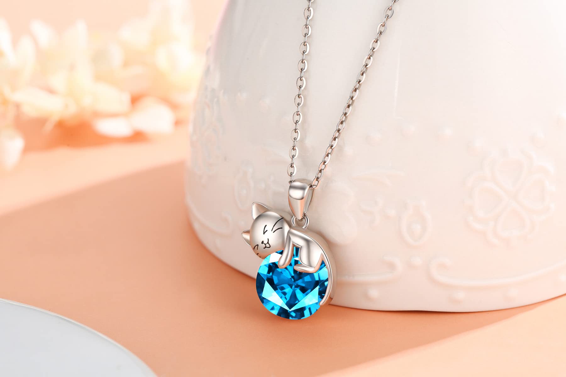 925 Sterling Silver Cat Necklace for Women - Dainty Cute Cat Pendant Jewelry Gift for Cat Lovers | Perfect for Birthday, Anniversary & Valentine's Day Gifts