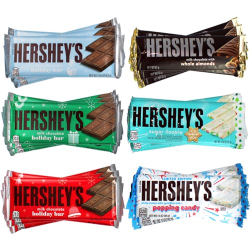 Hershey's Assorted Chocolate Gift Box - 40 Individually Wrapped Candy Bars, Sugar Cookies & Milk Chocolate for Holidays, Birthdays & Corporate Gifts | Perfect for Valentine's Day, Christmas & Party Favors