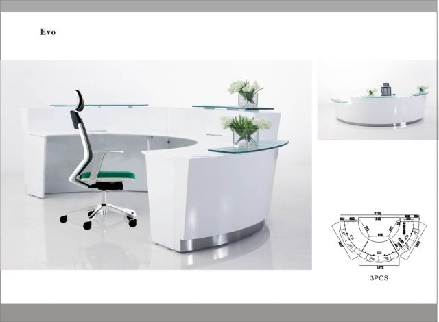 Modern EVO Reception Desk - Sleek Office Lobby Furniture for Professional Workspaces | Perfect for Corporate Offices, Hotels, and Business Centers