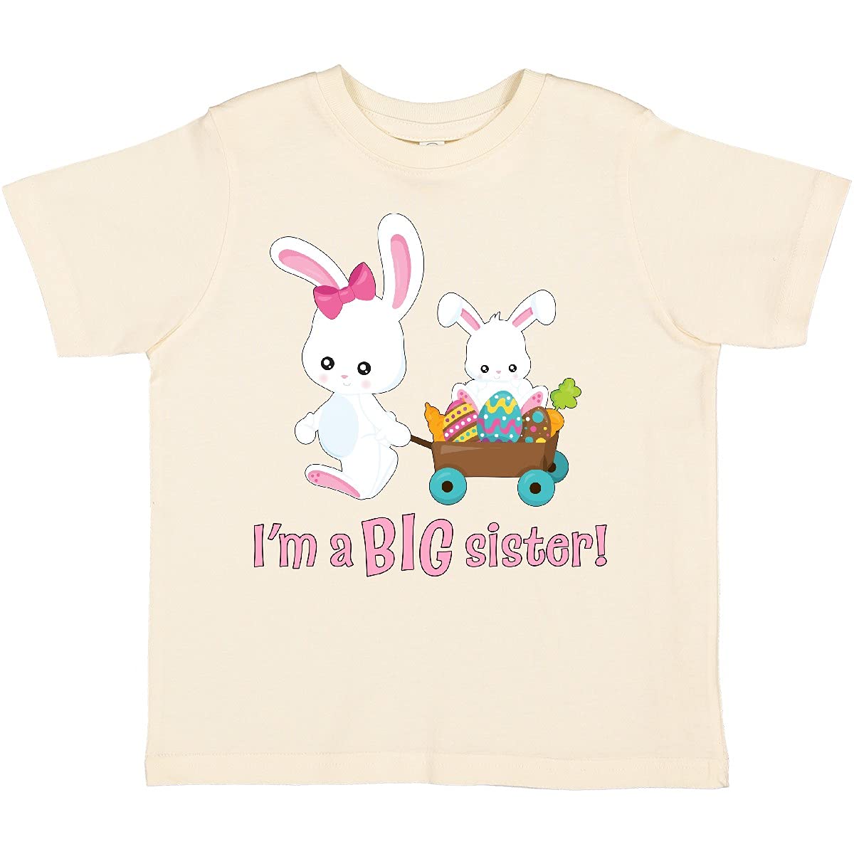 Inktastic 'I'm a Big Sister' Toddler T-Shirt - Cute Cotton Tee for Toddler Girls - Perfect for Sibling Announcement, Family Photos & Special Occasions