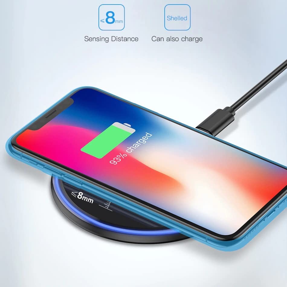DGN 10W Max Fast Wireless Charging Pad - Qi-Certified Wireless Charger for iPhone 12/13/14, Samsung Galaxy, AirPods & All Qi-Enabled Devices | Perfect for Home, Office & Car Use