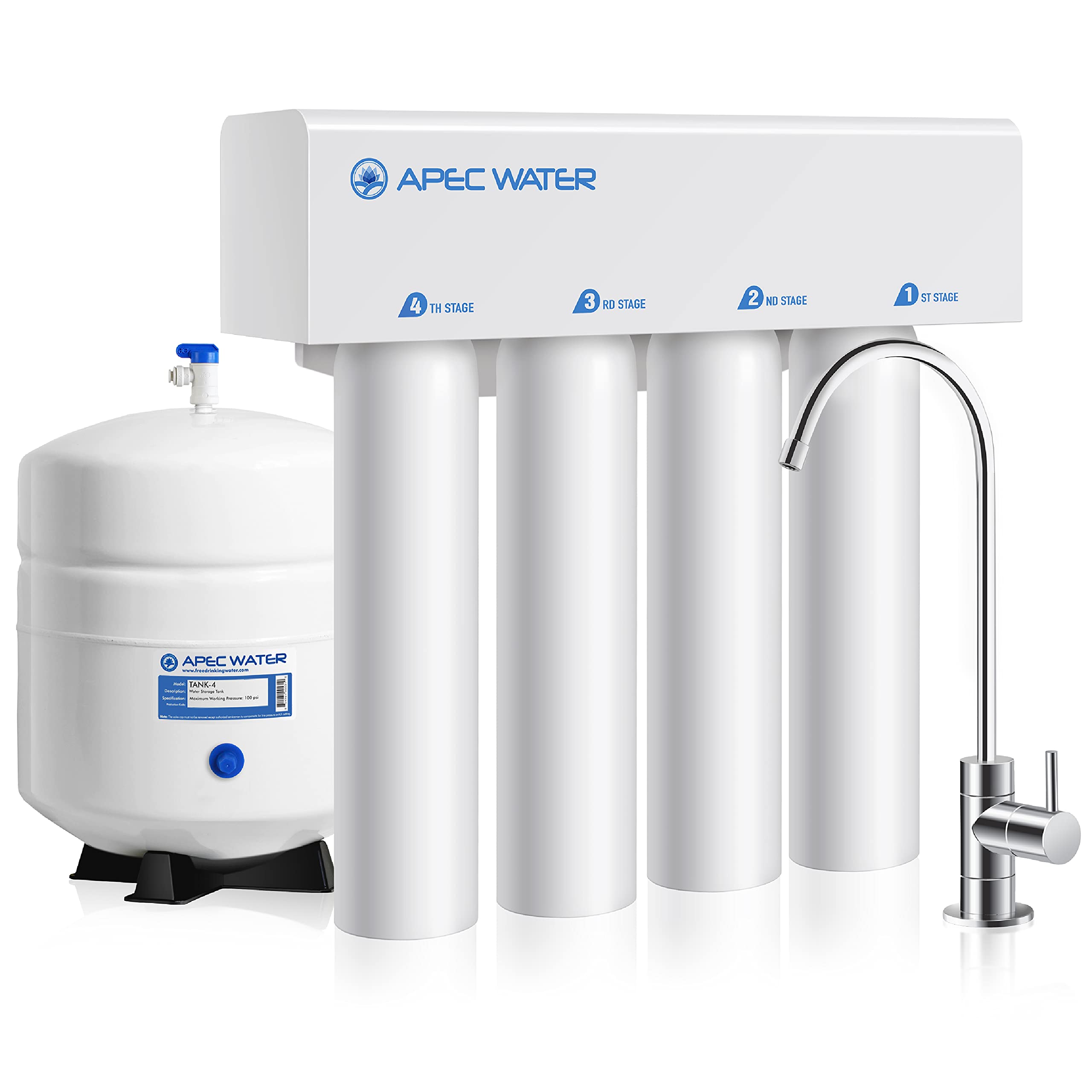 APEC Water Systems RO-Twist Supreme 75 GPD Quick Change Twist Filter Reverse Osmosis Drinking Water Filtration System - Pure Water for Home, Office & RV Use