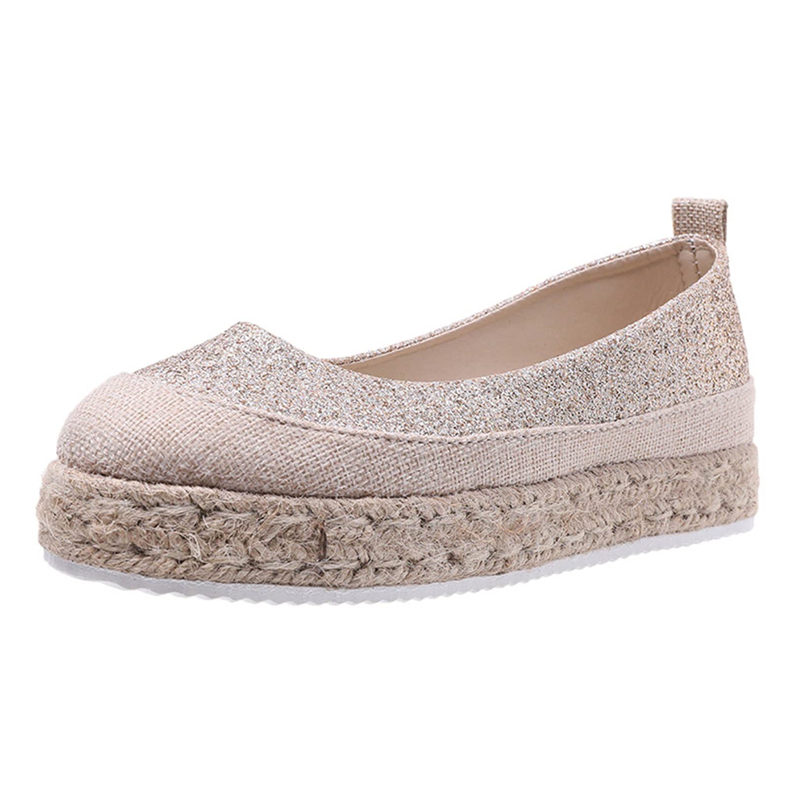Women's Casual Hemp Woven Rope Platform Shoes - Pure Color Fashion Sneakers for Everyday Wear | Perfect for Beach, Summer Outfits & Boho Style