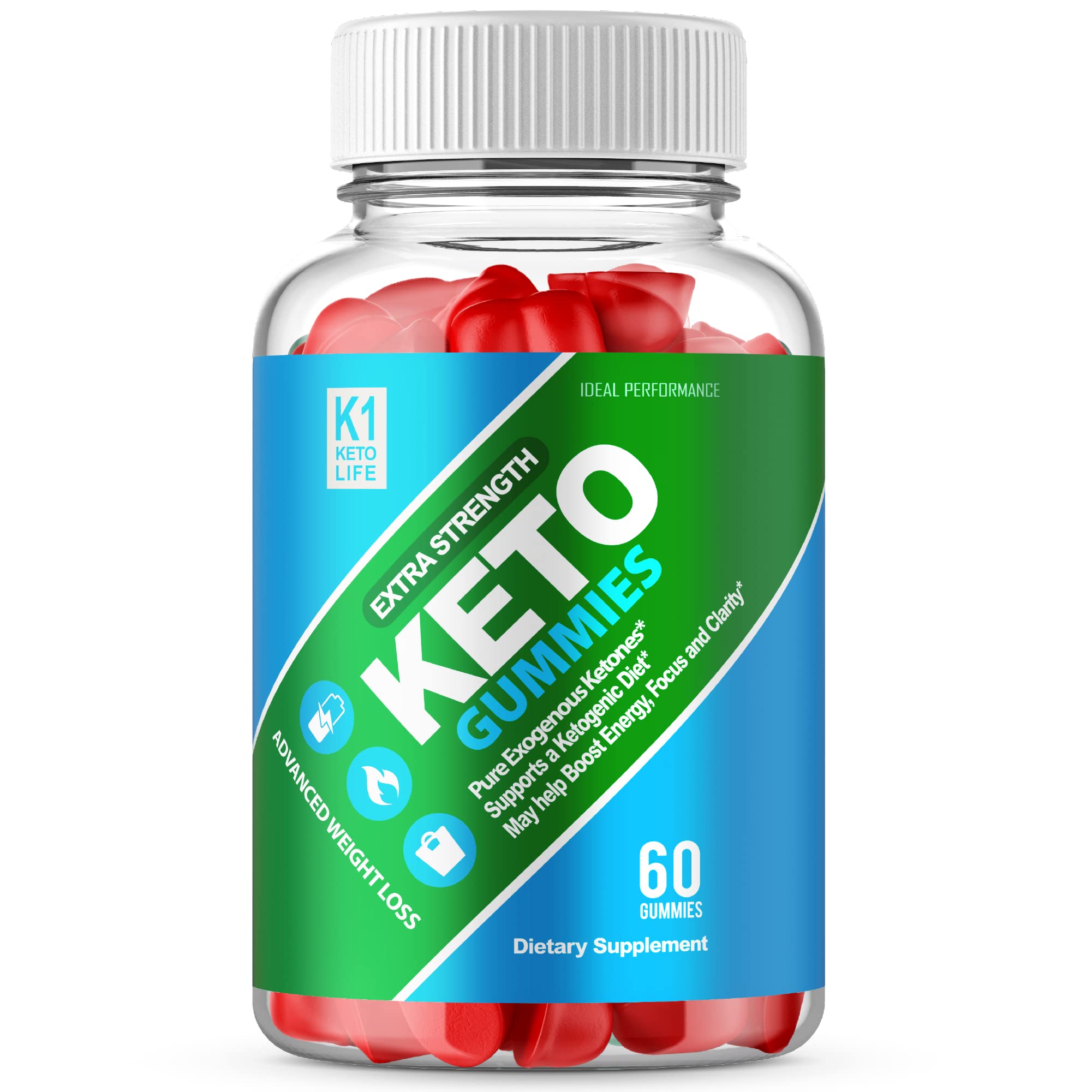 K1 Ketos Life Gummies - Extra Strength Apple Cider Vinegar (ACV) Supplement for Weight Loss & Energy - 60 Count - Perfect for Keto Diet & Healthy Lifestyle