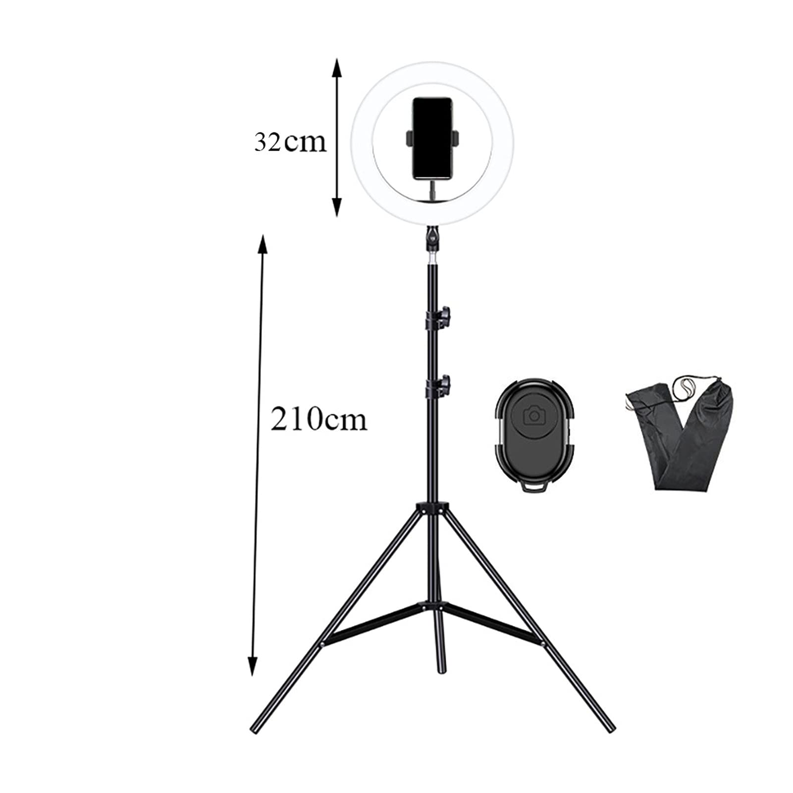 Professional LED Ring Light Phone Holder with Adjustable Height - Perfect for Makeup, Selfies, Photography & Live Streaming (26cm/32cm Light Options) - Ideal for YouTube, TikTok & Instagram Content Creation