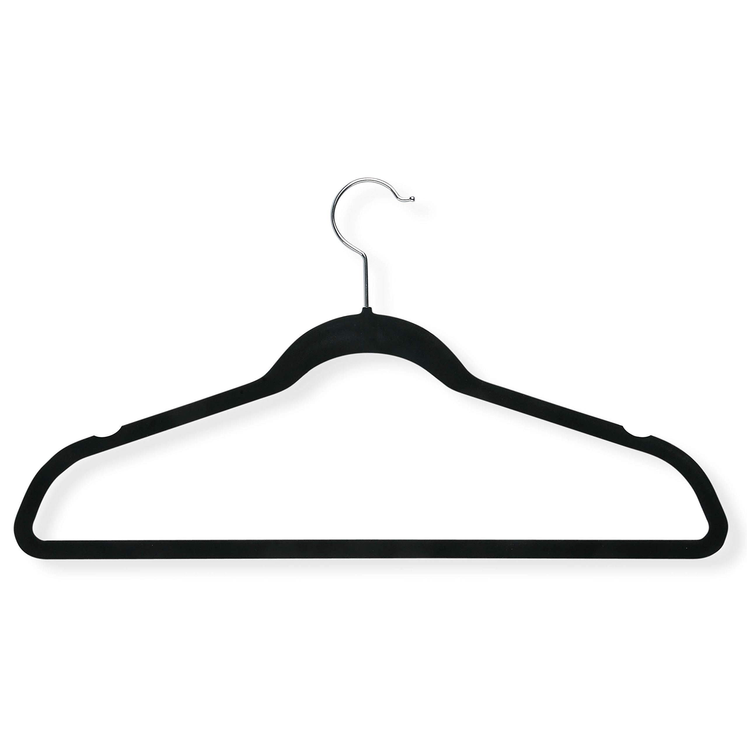 50-Pack Thin Non-Slip Velvet Hangers Black - Space Saving Closet Organizer for Shirts, Pants & Dresses | Honey-Can-Do HNG-01884
