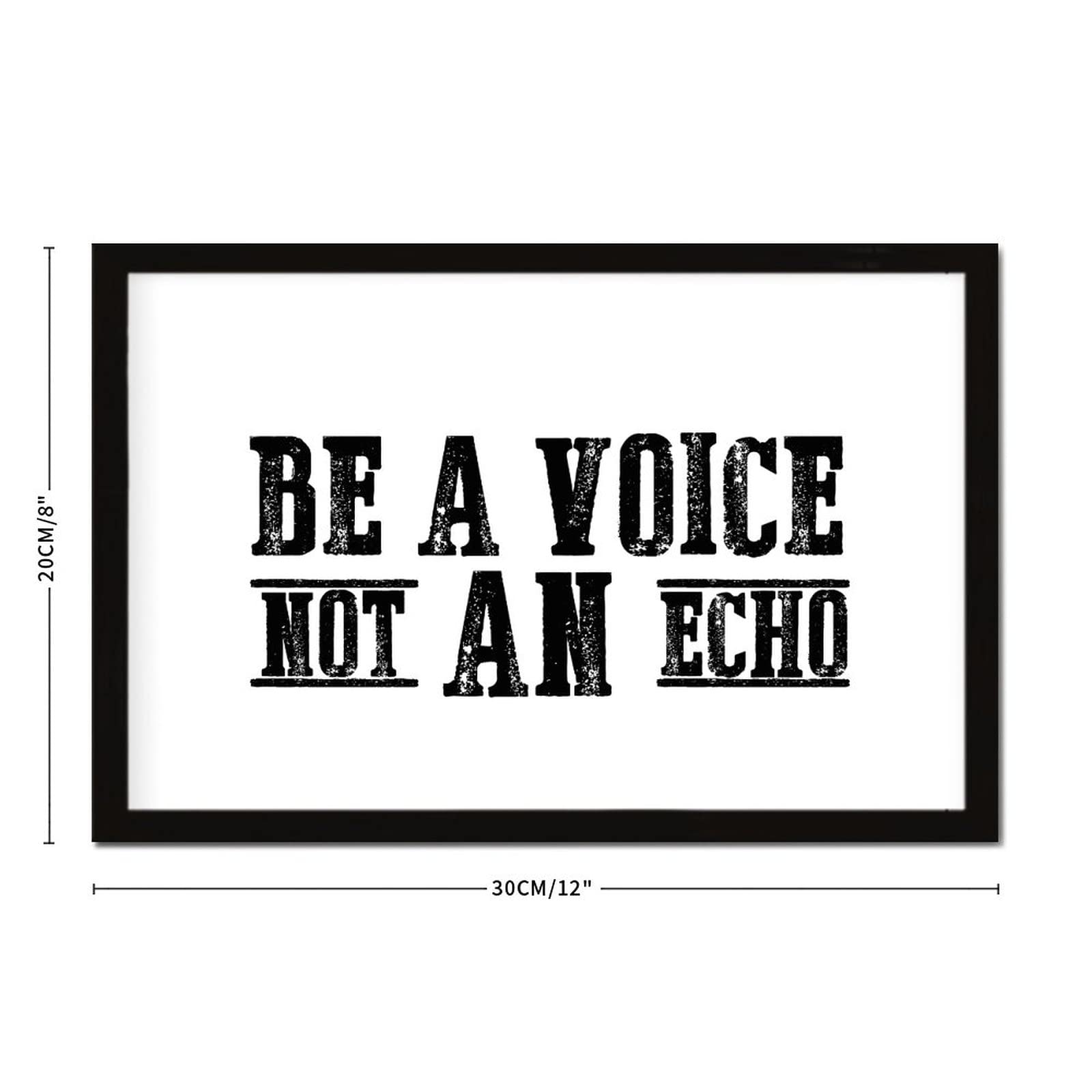 Be A Voice Not an Echo - 8x12 Inch Rustic Wooden Wall Art Sign with Wood Frame, Inspirational Home Decor for Kids Room, Nursery, or Housewarming Gift - Perfect for Farmhouse, Boho & Rustic Interior Design