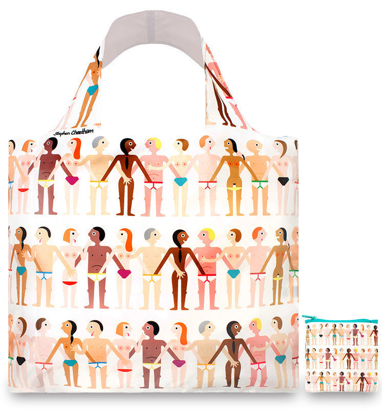 LOQI Artist Collection Tote Bag by Stephen Cheetham - Eco-Friendly Reusable Shopping Bag for Groceries, Beach & Daily Use