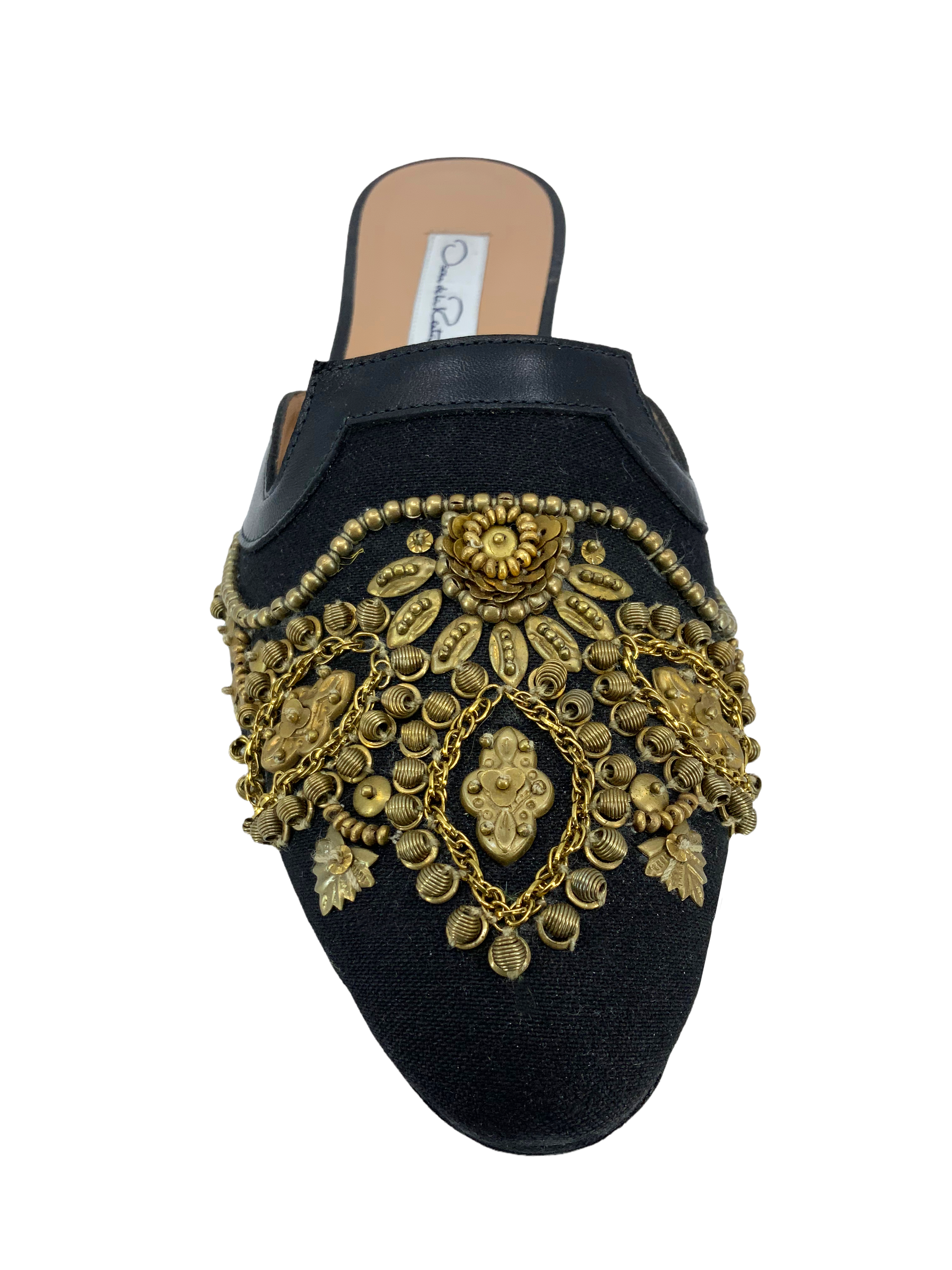 Oscar De La Renta Embroidered Spanish Canvas Mules Women's Size 11 | Comfortable Slip-On Shoes for Casual Wear, Beach & Summer Outfits