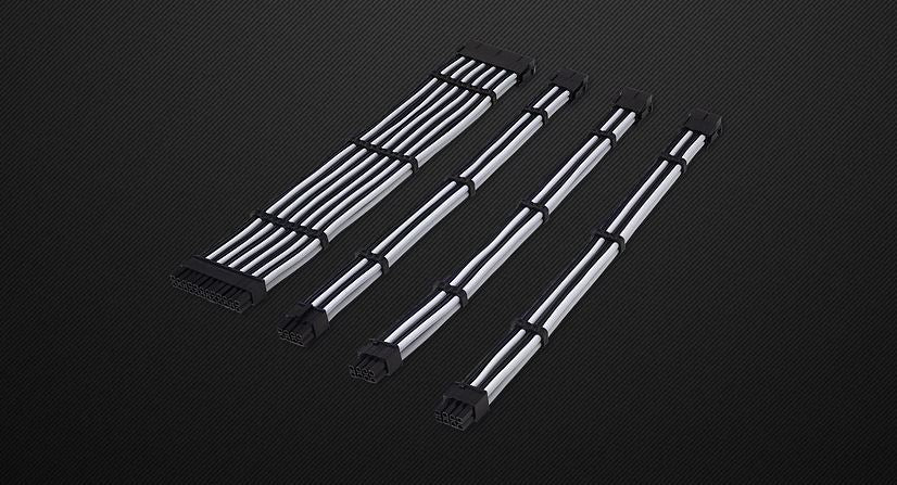 Premium FLEX PSU Sleeved Extension Cables - 24pin, 4+4pin, 6+2pin (2 Pack) - Custom PC Build, Gaming Rig & Workstation Power Supply Upgrade