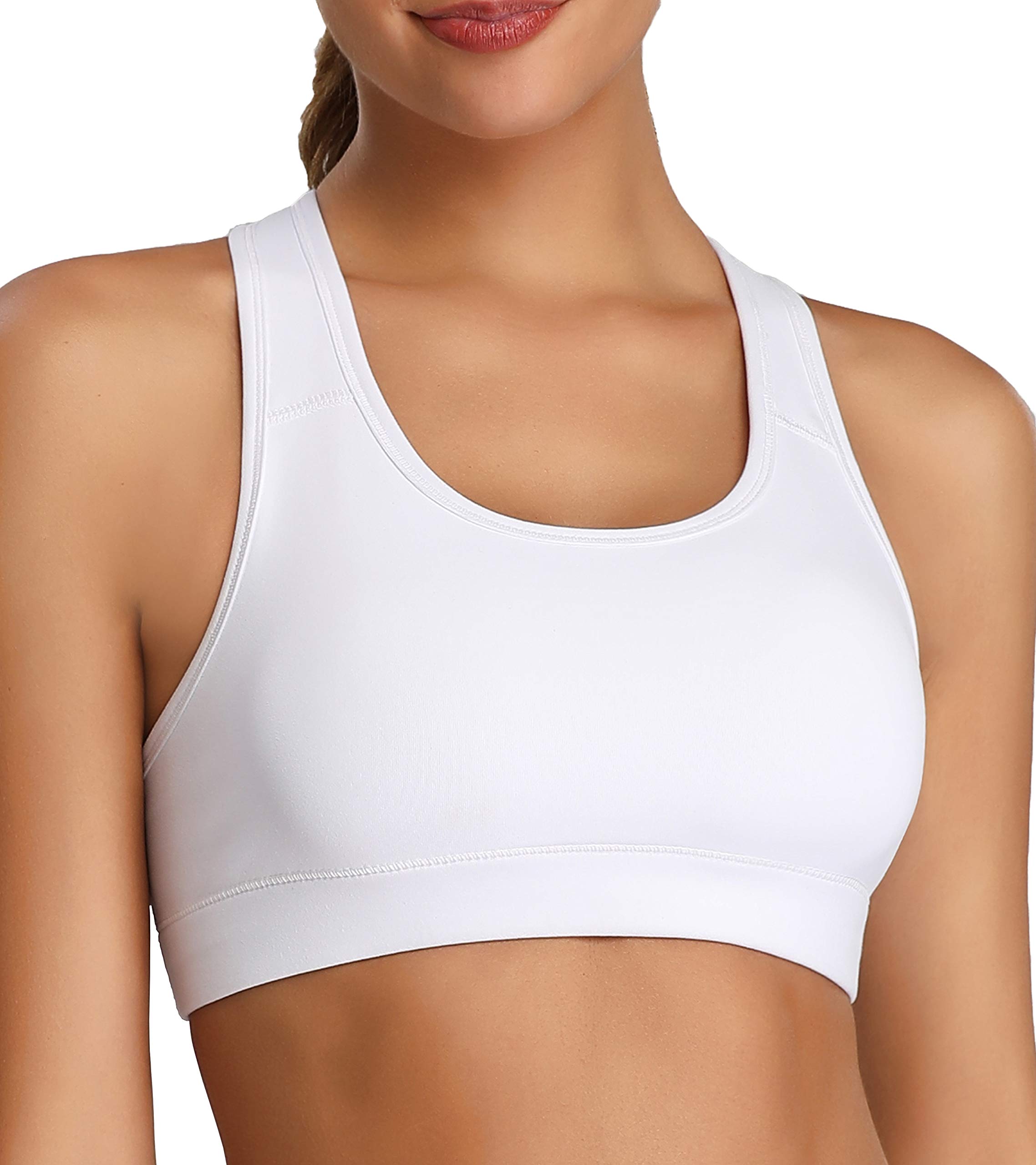 Oalka Women's Racerback Sports Bra - High Support Workout Running Yoga Fitness Bras for Active Women | Perfect for Gym, Jogging & High-Intensity Training