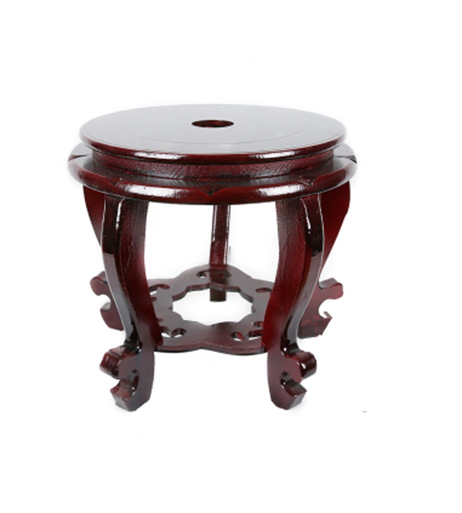 Handcrafted Wooden Fishbowl Display Stand - Tall Planter Vase Holder for Home Decor, Asian Furniture & Décor - Perfect for Living Room, Office, or Garden Plant Display