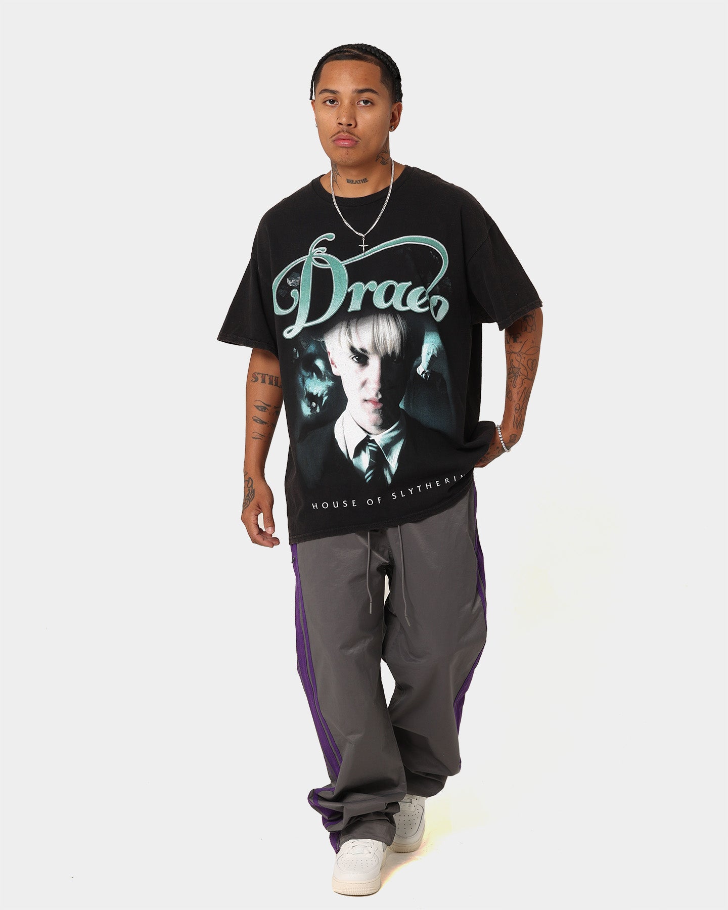 Harry Potter Draco Malfoy Vintage T-Shirt - Black Distressed Wash - Casual Fan Apparel for Cosplay & Everyday Wear