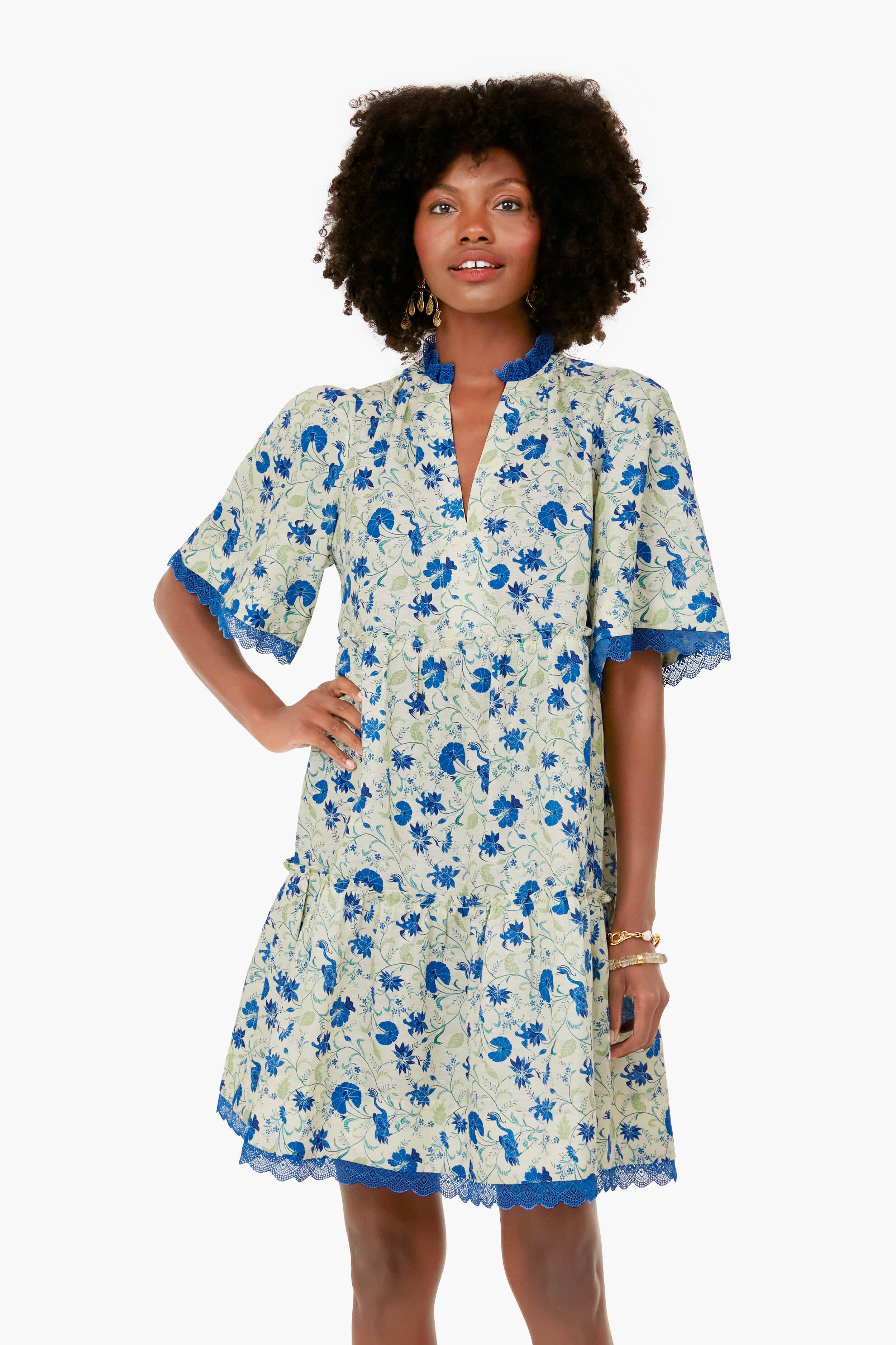 Bluebird Melody Crawford Dress - Elegant Floral Print Maxi Dress for Women | Perfect for Weddings, Parties & Summer Outfits