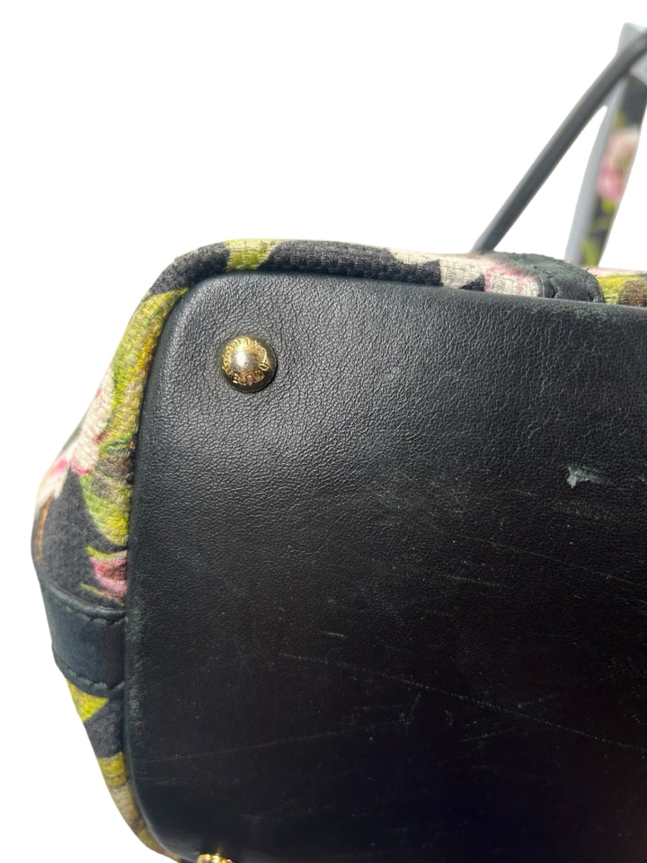 Dolce & Gabbana Floral Print Canvas Leather Tote Bag for Women - Stylish Designer Handbag for Work, Travel & Everyday Use