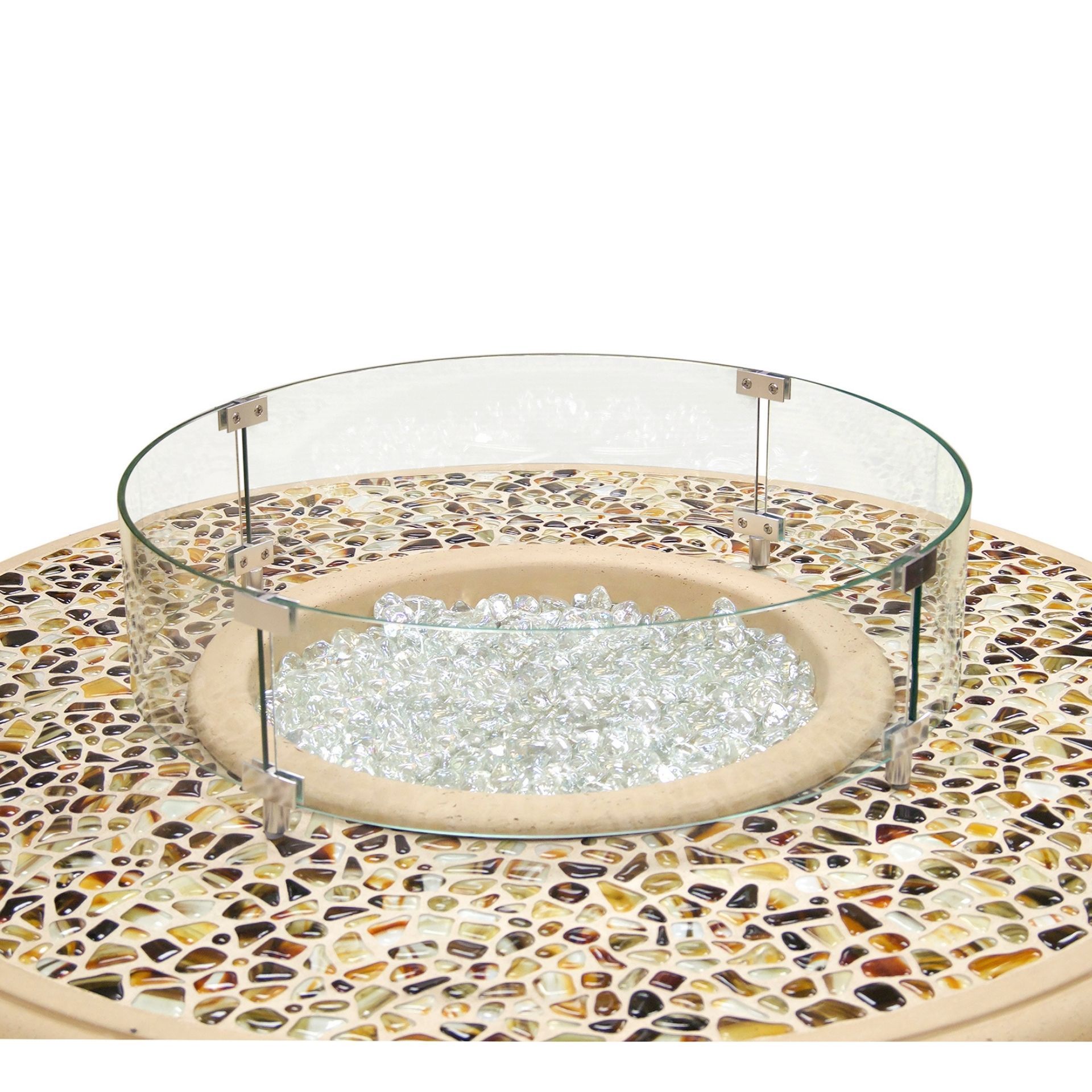 American Fyre Designs Glass Wind Guard for Gas Fire Pits - Durable Outdoor Wind Protection for Patio, Deck & Backyard Fire Pit Safety