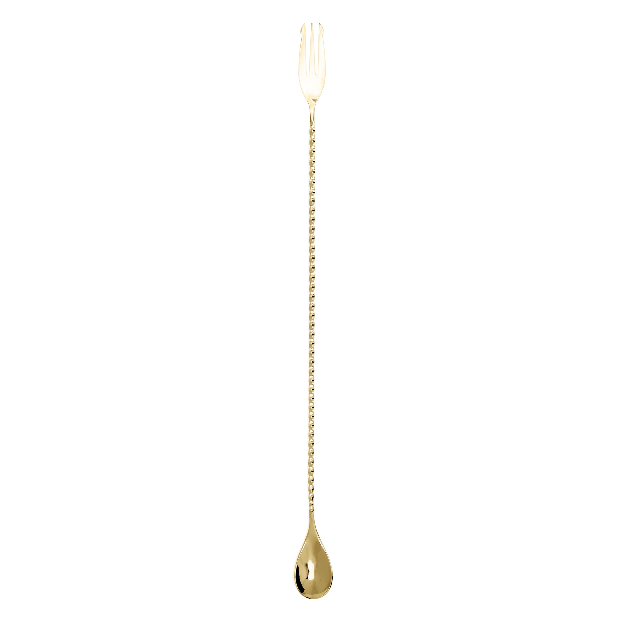 Gold Plated TRIDENT BARSPOON 40cm - Premium Cocktail Mixing Tool for Bartenders & Home Bars - Perfect for Crafting Martinis, Mojitos & Classic Cocktails