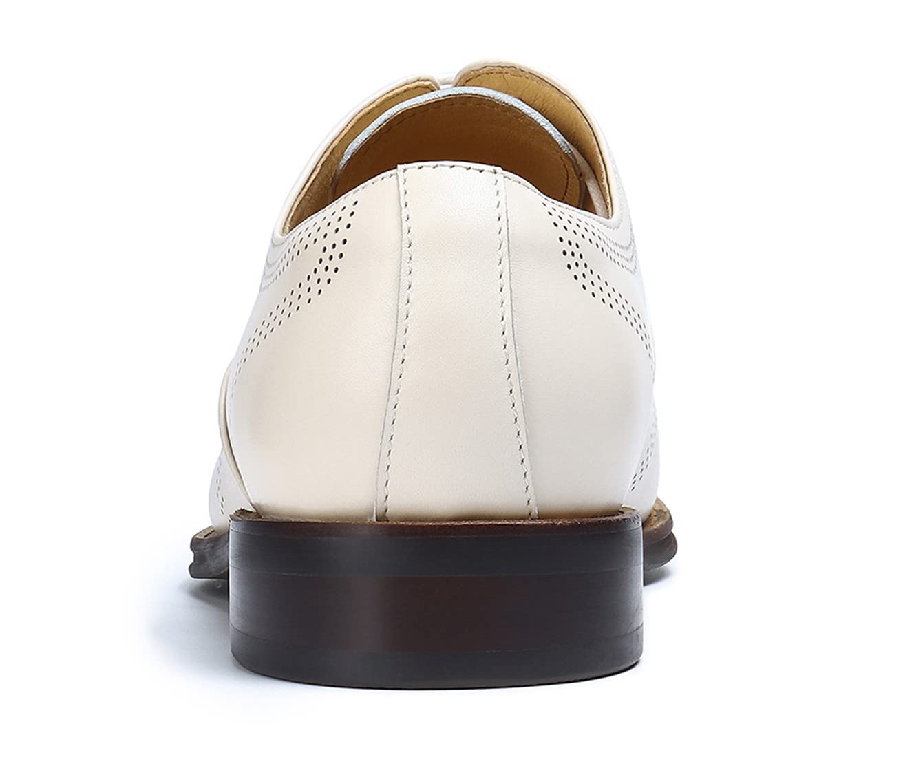 Men's Formal Dress Shoes - Business Oxford Lace Up Shoes in Ivory White for Office, Wedding & Special Occasions