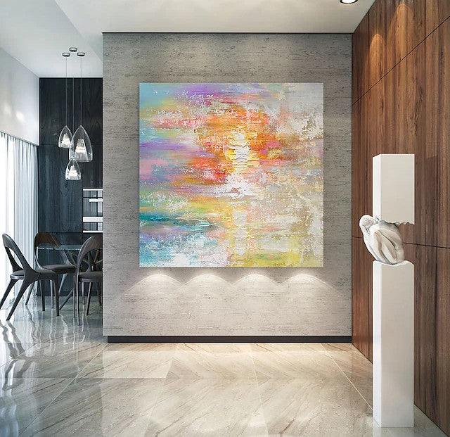 Modern Abstract Acrylic Canvas Painting - Large Wall Art for Living Room & Bedroom Decor - Handmade Huge Canvas Artwork for Home & Office Interior Design