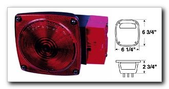 Peterson 7-Way Right Hand Taillight Replacement for Trucks & Trailers - Heavy-Duty Towing & Safety Lighting Accessory