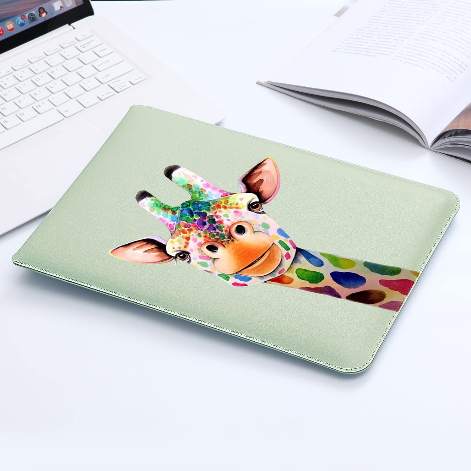 MAYCARI 15.6-16 Inch Cute Giraffe Pattern Laptop Sleeve Case for MacBook Pro 16