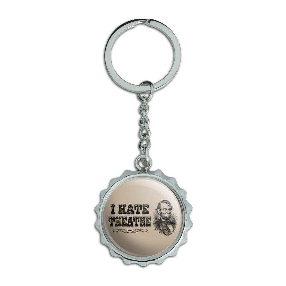 Vintage Abe Lincoln Keychain - Chrome Plated Metal Bottle Opener with Pop Cap - Perfect for Beer Lovers, Collectors & History Enthusiasts - Great Gift for Theatre Haters, Bar Accessories & Everyday Carry