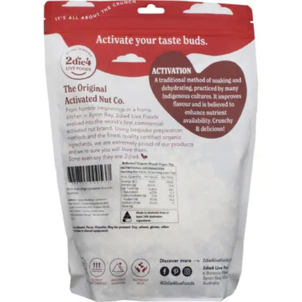 2DIE4 LIVE FOODS Activated Organic Muesli 1kg - Gluten Free Breakfast Cereal with Nuts & Seeds - Perfect for Healthy Morning Meals & On-the-Go Snacking