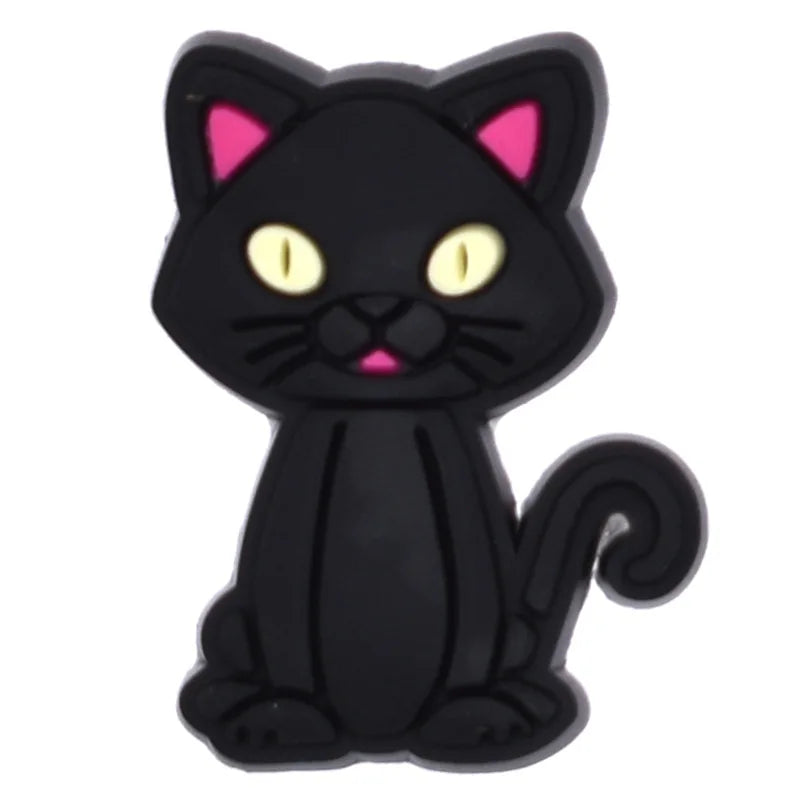 Cute Cat Shoe Charms for Crocs - PVC DIY Badge Pins for Kids Shoes, Jeans & Clogs Accessories - Christmas Decoration & Wholesale (1PC) - Perfect for DIY Crafts, Gift Giving & Shoe Customization