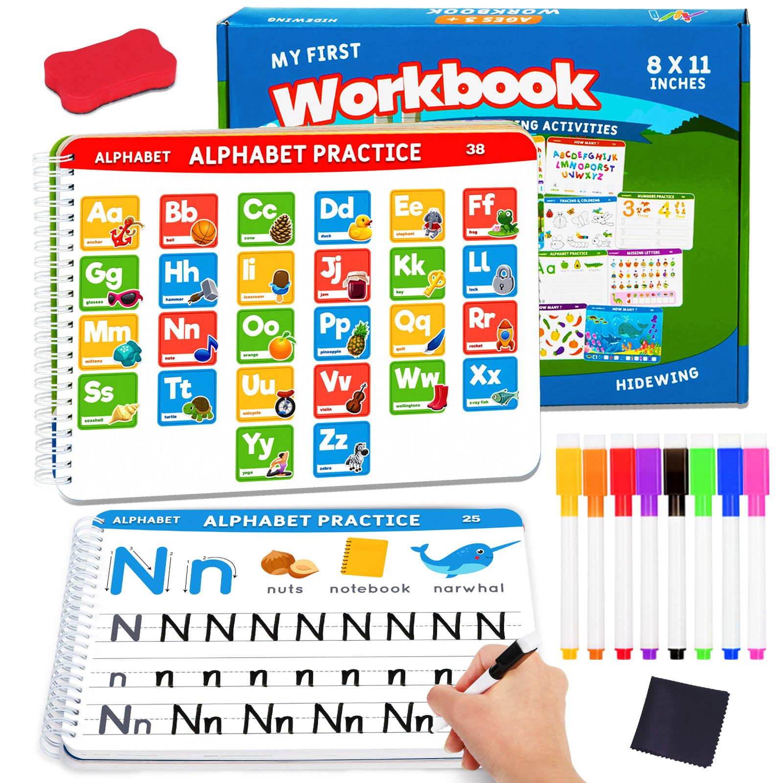 Preschool Handwriting Workbook for Kids Ages 3-5 - Alphabet Tracing Books, Montessori Busy Book & Autism Learning Materials - Perfect for Homeschooling, Classroom Activities & Early Childhood Education