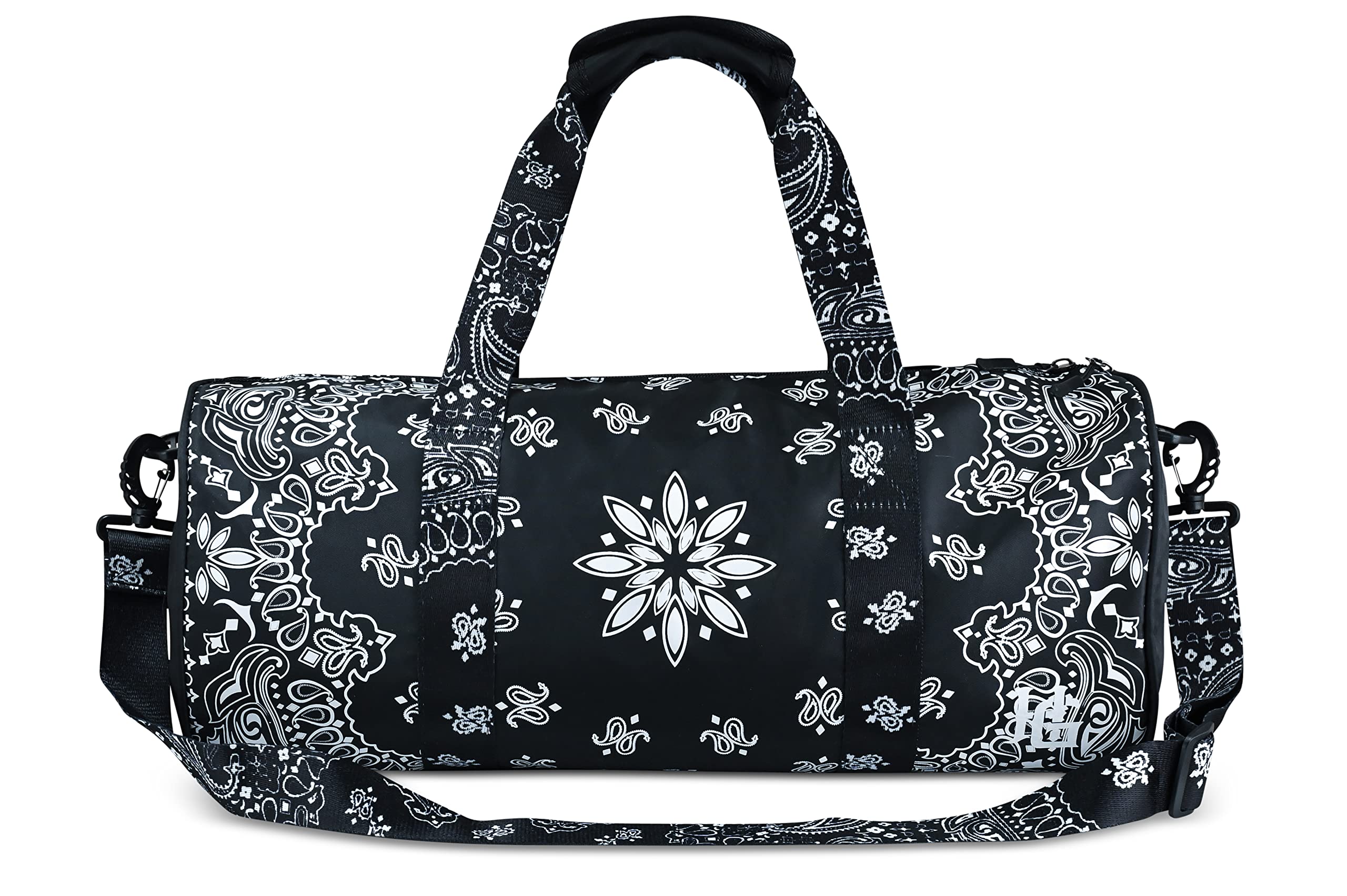 Homiegear Waterproof Duffle Bag with Wide Opening & Ergonomic Handles - Gym, Travel, Camping Gear for Men & Women (Bandana Print) - Perfect for Sports, Outdoor Adventures & Weekend Getaways