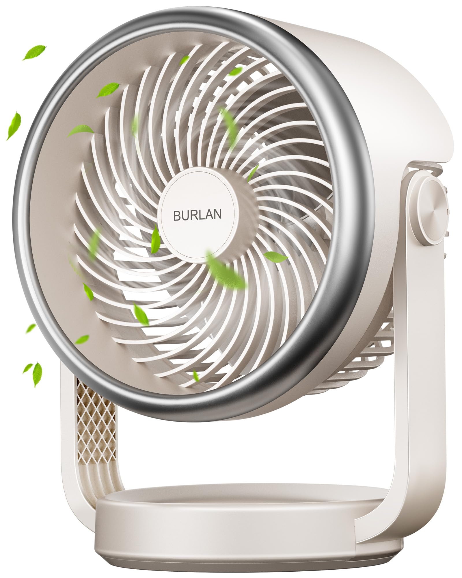 10 Inch USB Rechargeable Desk Fan - 70ft Strong Airflow Quiet Battery Operated Air Circulator for Bedroom, Office, Living Room & Outdoor Use | Portable Personal Fan for Home, Camping, Travel and Workspace Cooling
