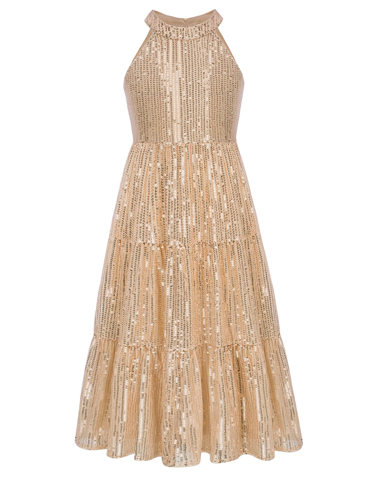 GRACE KARIN Girls Sequin Party Dress Elegant Formal Long Maxi Dress for Kids Age 5-14 Years - Perfect for Birthday Parties, Pageants, and Special Occasions