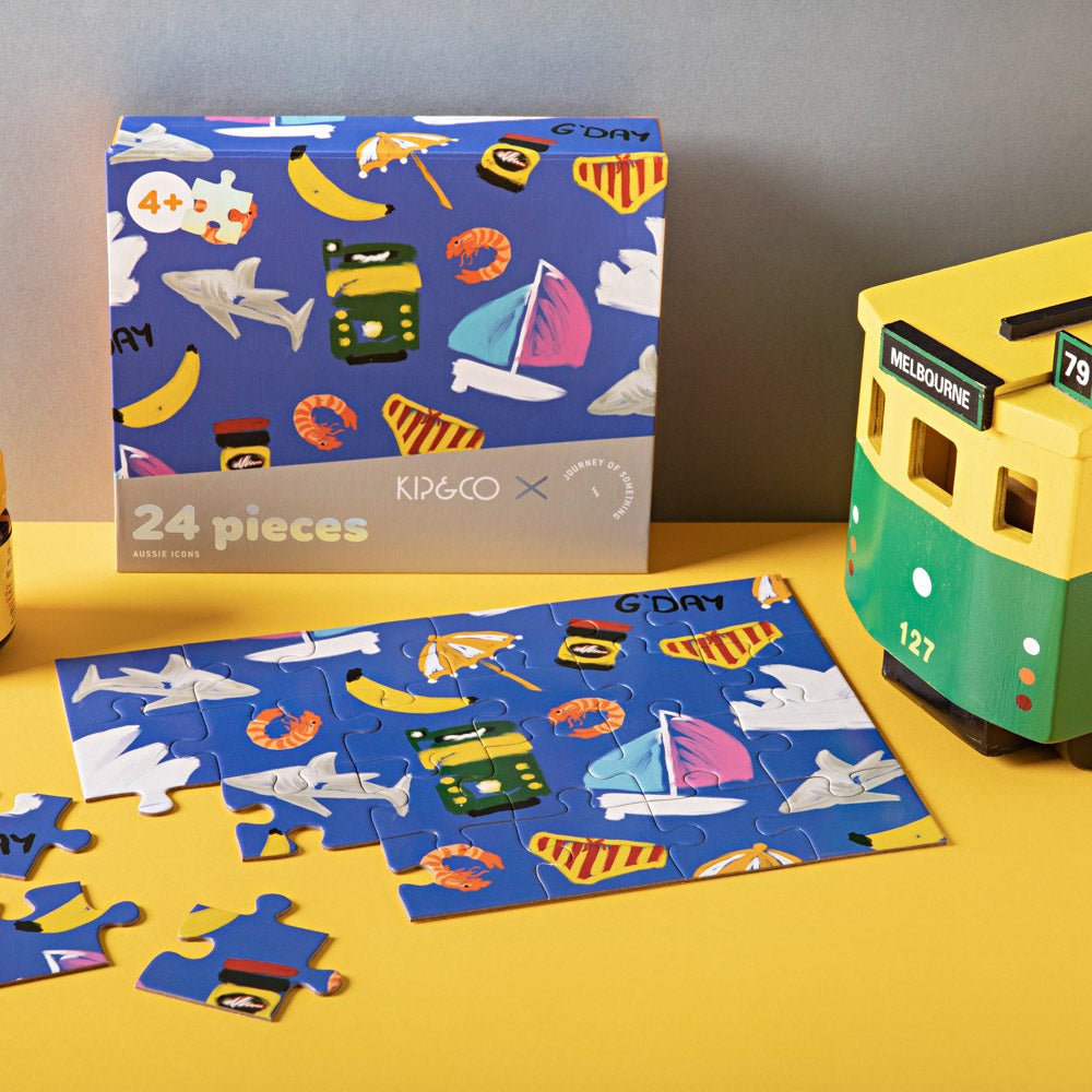 24-Piece Kids Puzzle Set - Australian Icons & Animals - Fun Educational Toy for Children Ages 3-6 - Perfect for Birthday Gifts & Classroom Learning Activities