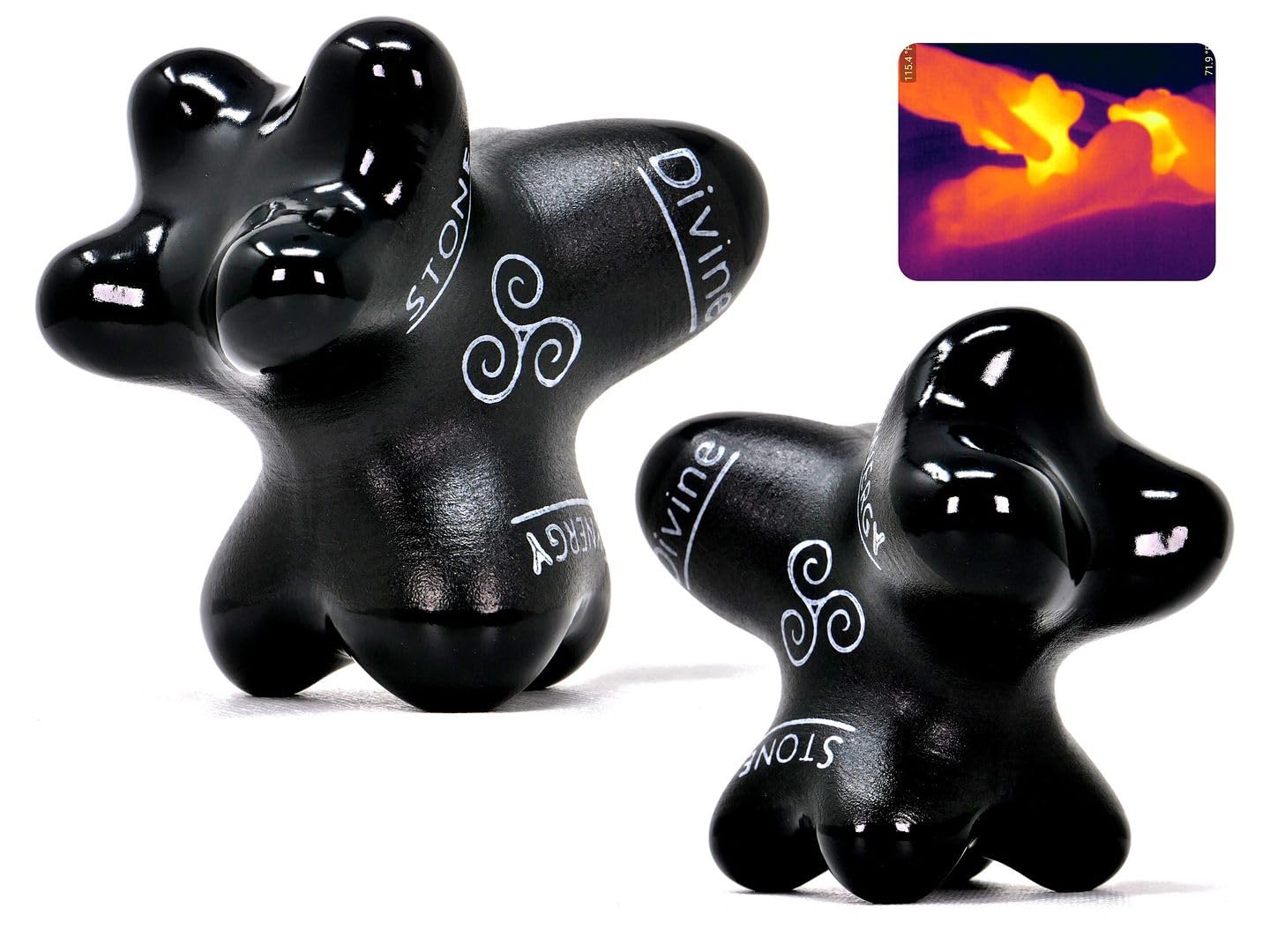 Premium Basalt Black Hot Stone Massage Set of 2 - Professional Therapeutic Tools for Deep Muscle Relaxation & Pain Relief - Includes Free YouTube Training Videos - Perfect for Spa, Home Use & Professional Therapists
