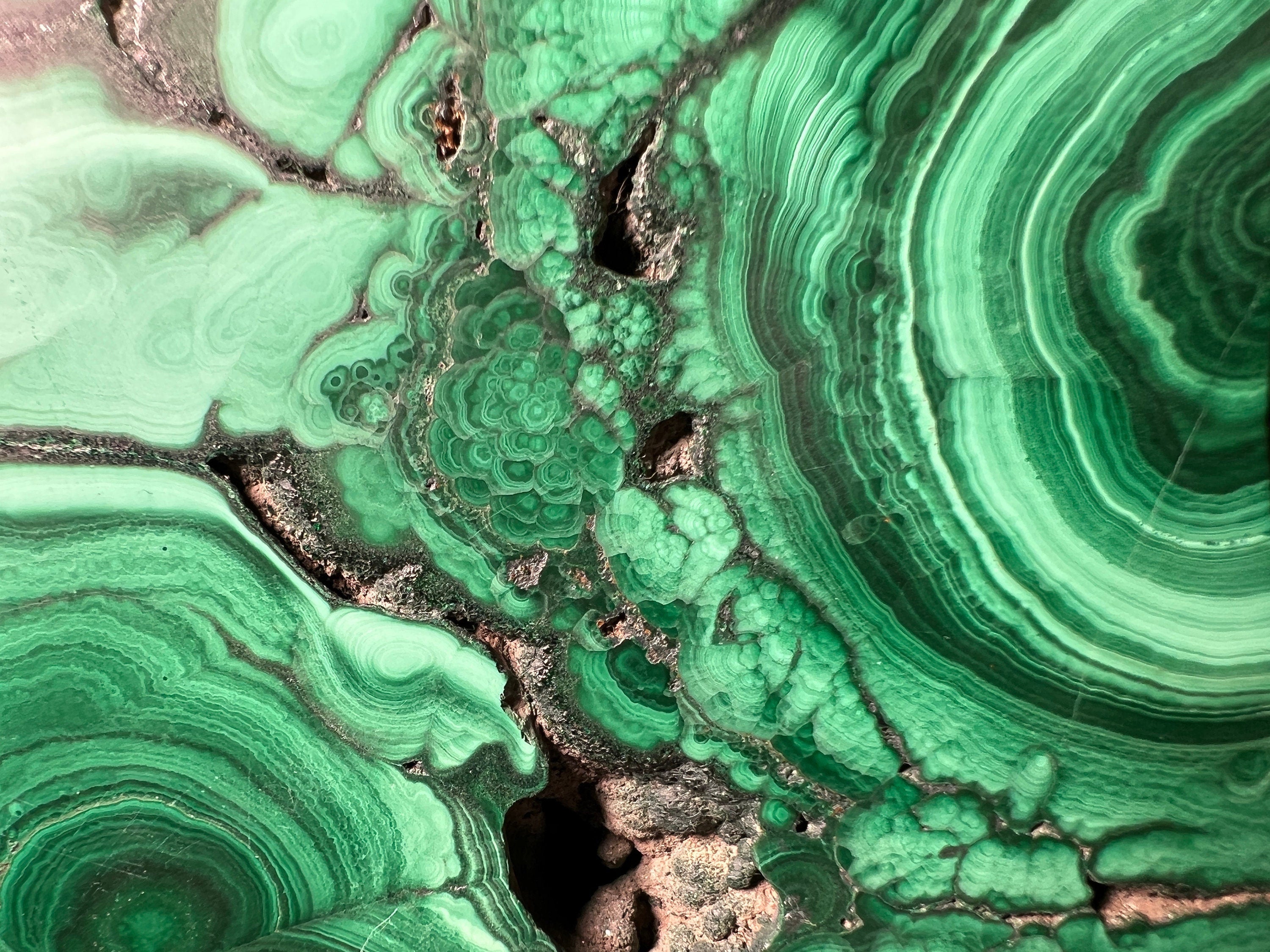 Premium MALACHITE Crystal Slab - Natural Green Malachite Stone for Jewelry Making, Unique Handcrafted Gifts, Home & Office Decor (50427) | Perfect for Meditation Spaces, Healing Crystals Collection & Luxury Interior Design