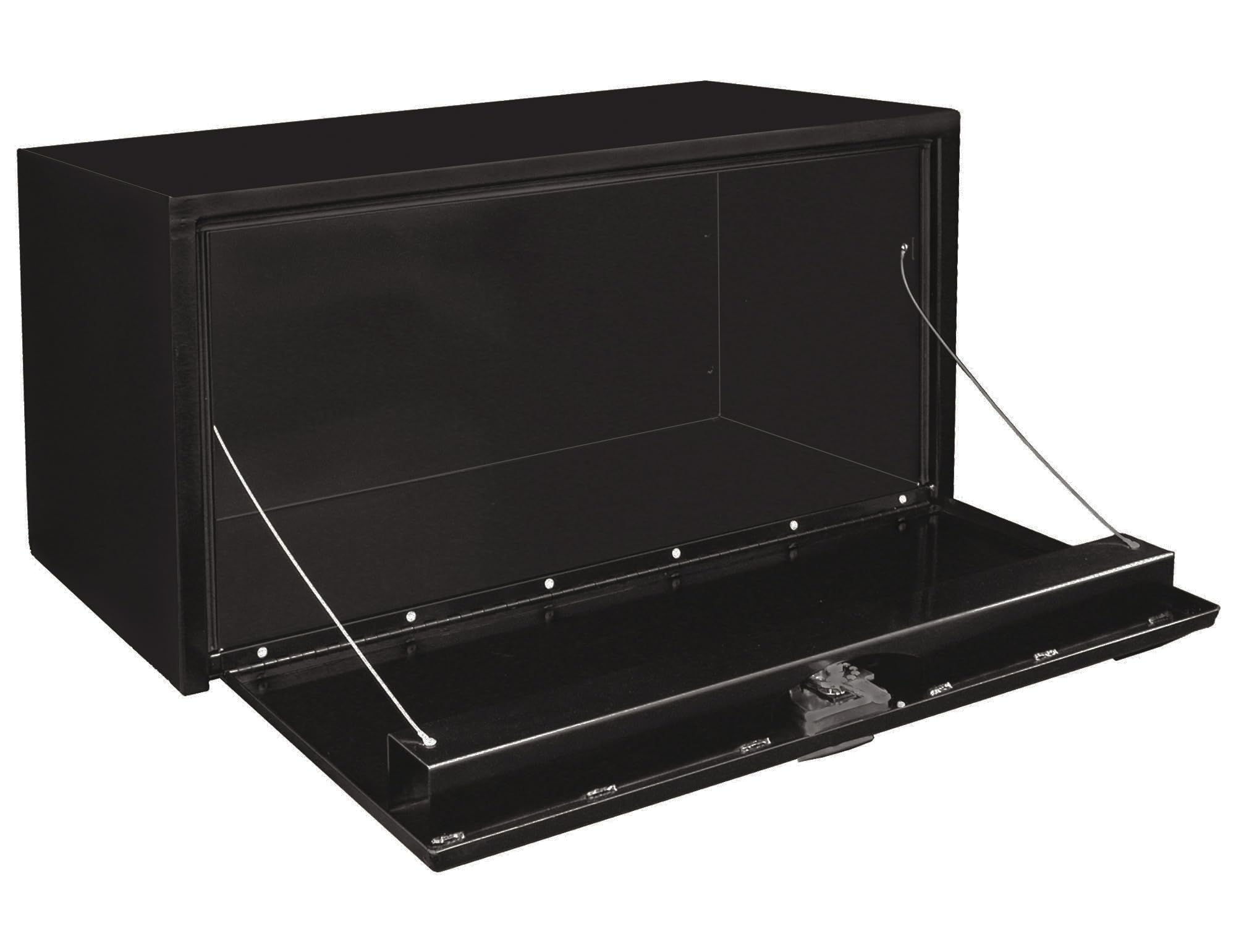 Black Steel Underbody Truck Tool Box 18x18x30 Inch with Lockable T-Handle | Heavy Duty Storage Chest for Pickup Bed | Made in USA | Secure Organization for Tools, Equipment & Work Gear