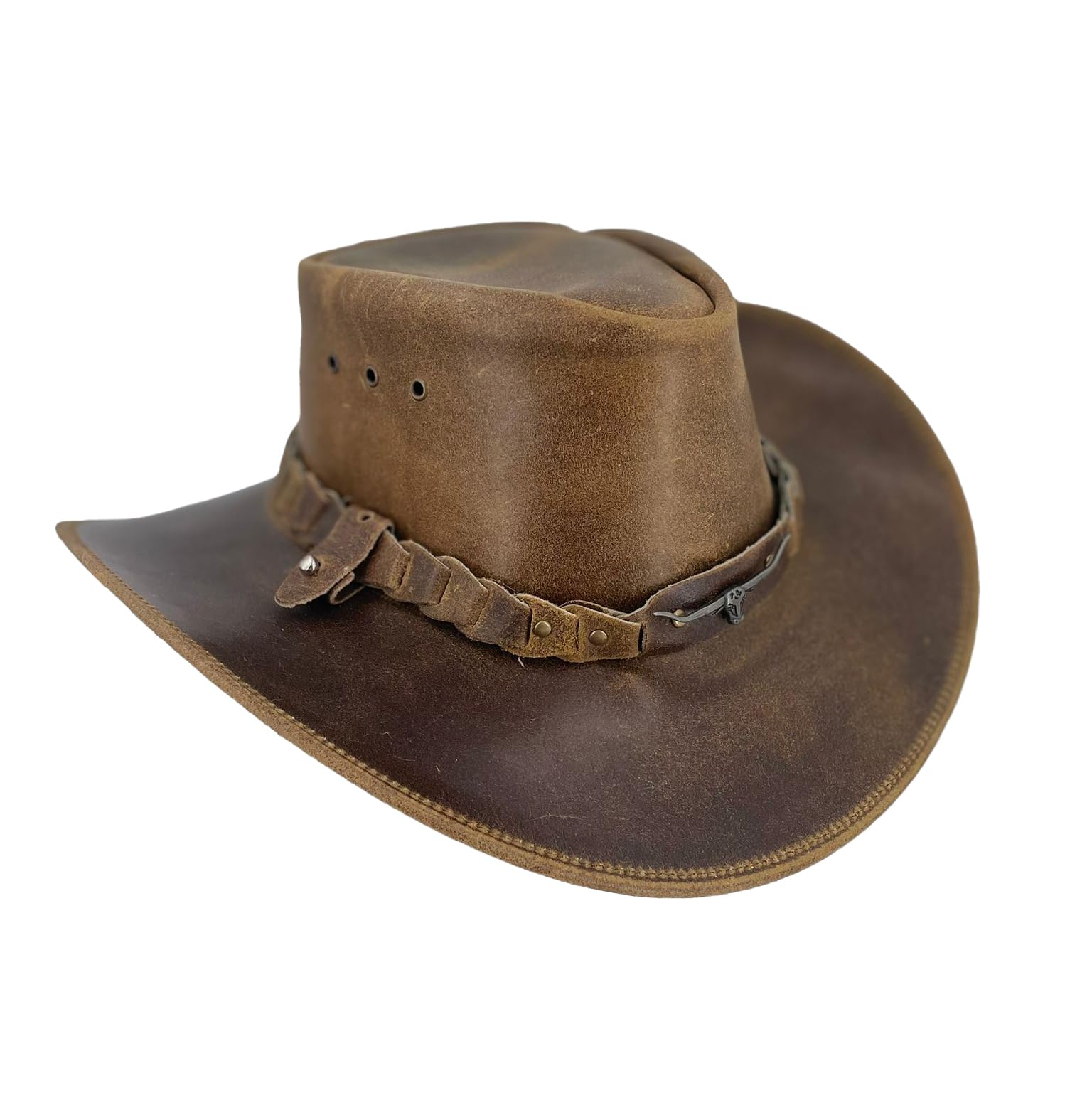 Kakadu Brumby Shapeable Leather Hat for Men & Women - Adjustable Western Cowboy Hat for Outdoor, Rodeo, and Country Fashion