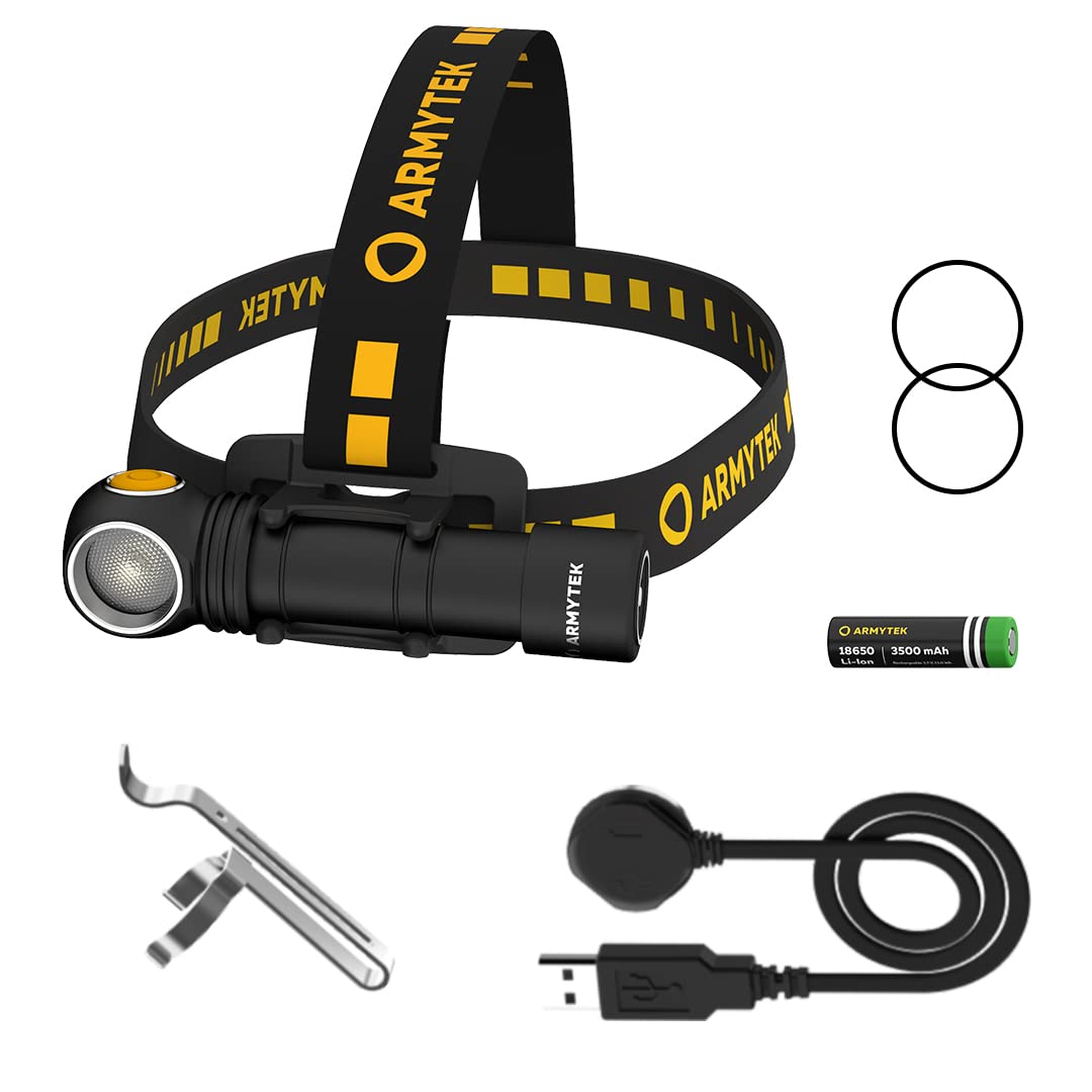 Armytek Wizard C2 Pro DE V4 USB Rechargeable LED Headlamp - Warm White Light for Camping, Hiking & Outdoor Adventures