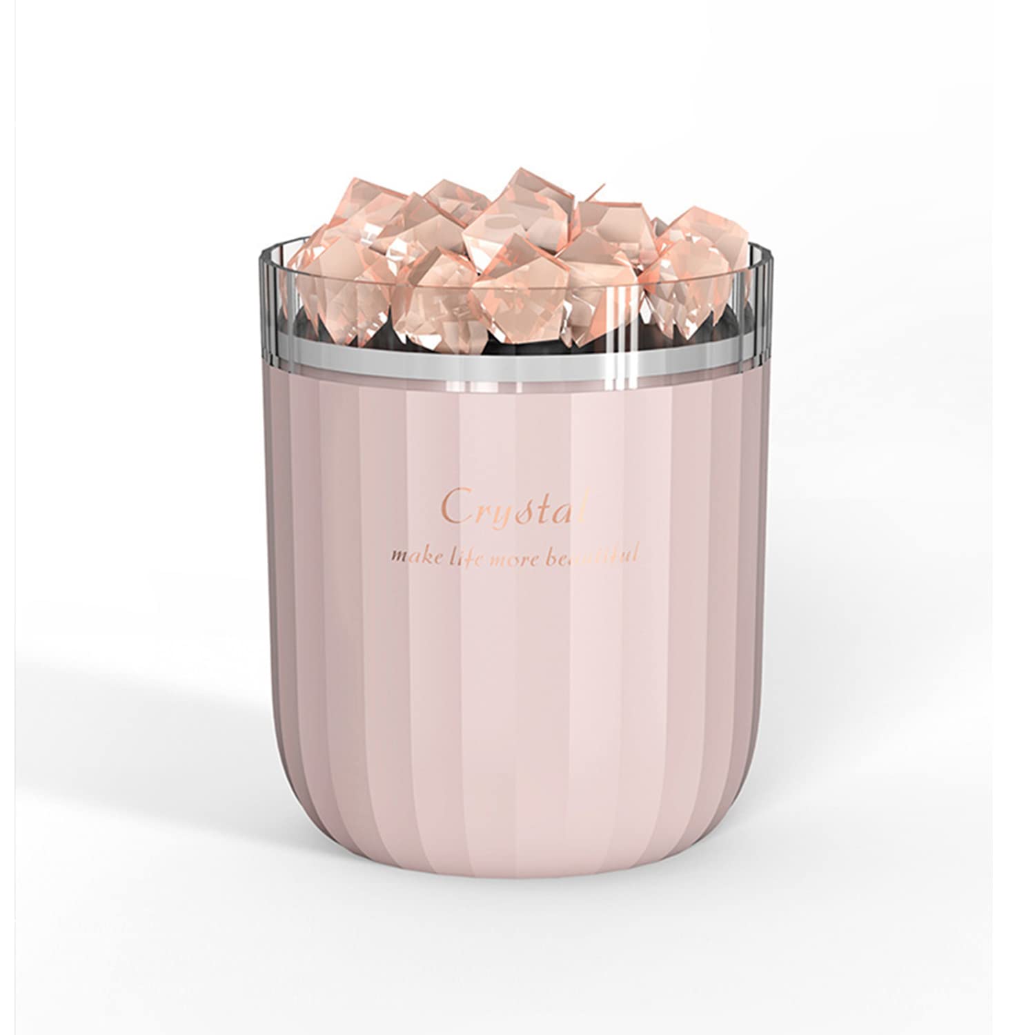JJL.Z Crystal Salt Aromatherapy Humidifier - 400ml Portable Ultrasonic Cool Mist Humidifier with Essential Oil Diffuser & Night Light, Desktop Air Humidifier for Baby Nursery, Bedroom, Office, Car, Home | Perfect Birthday Gift (Pink) - Create a Relaxing Spa Atmosphere at Home or Work