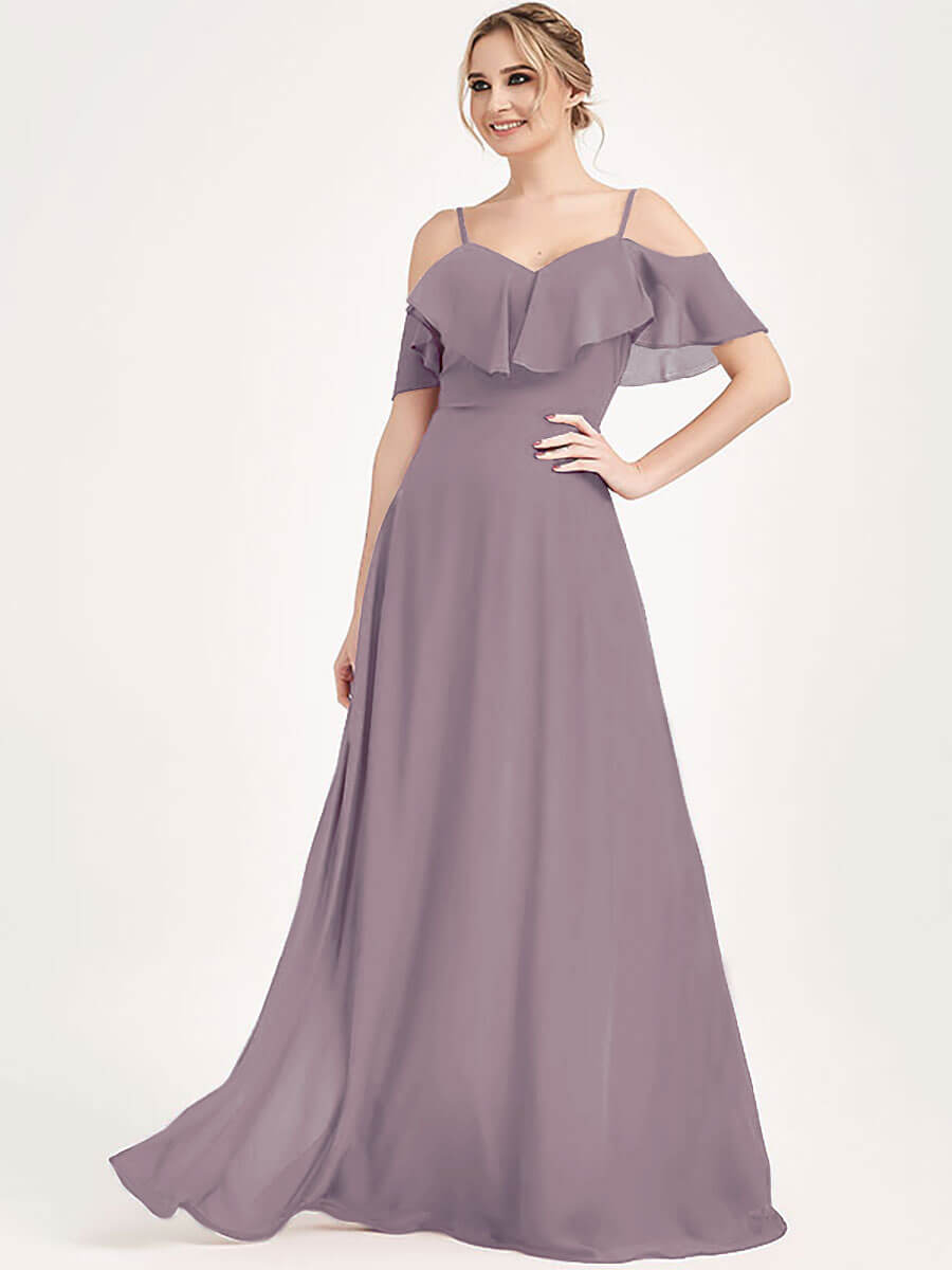 Elegant Chiffon Flounced Convertible Bridesmaid Dress - 3-Way Styling for Weddings, Parties & Special Occasions