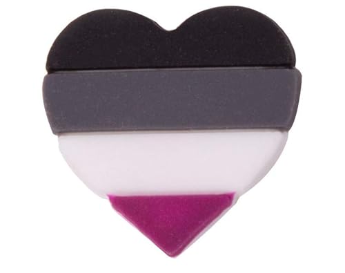 Asexual Flag Heart Shaped Silicone Pins