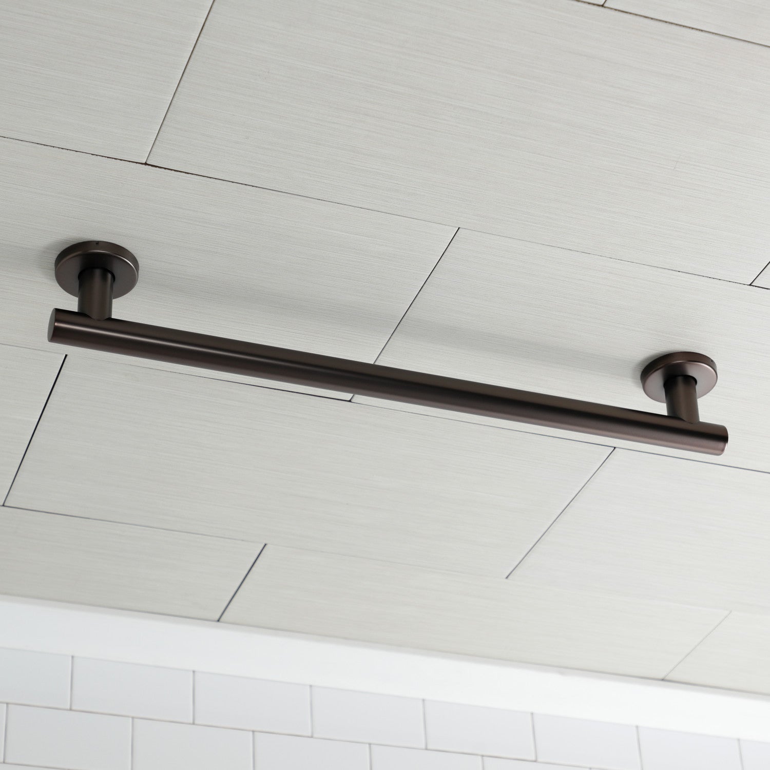 Berwyn Thrive In Place GBS1424CS5 24-Inch Stainless Steel Grab Bar, 1.25-Inch Outer Diameter, Oil Rubbed Bronze Finish - Bathroom Safety Handle for Shower, Toilet & Elderly Assistance