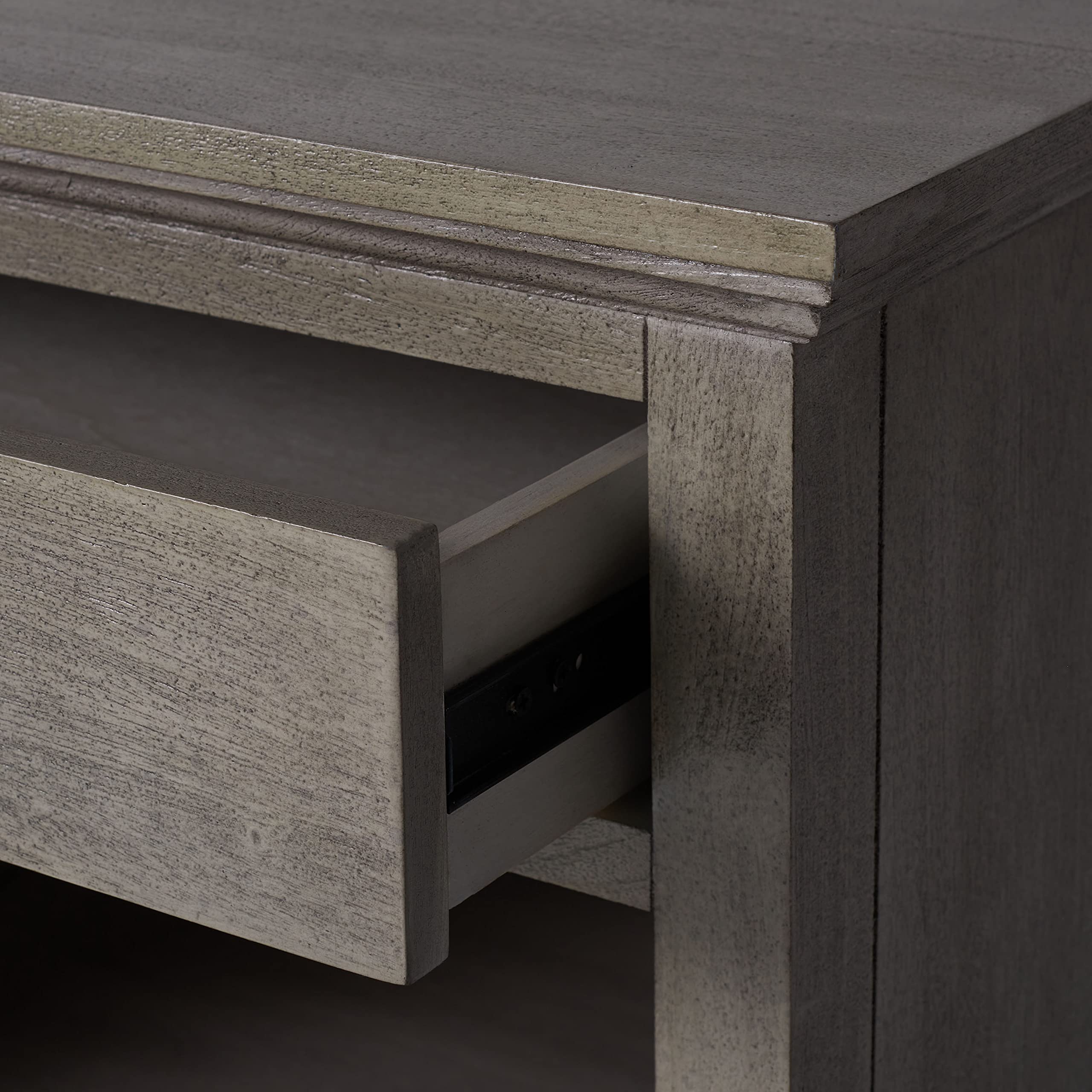 SAFAVIEH Couture Home Collection Lisabet Light Grey Wood Nightstand with 1 Drawer & 1 Shelf - Fully Assembled Bedside Table for Bedroom, Living Room, or Office