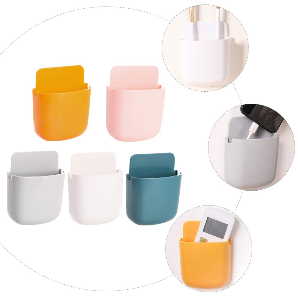 10-Piece Multi-Purpose Wall Mount Organizer Set - Phone Stand, Key Holder, Makeup Brush Organizer, TV Remote & Brochure Holder for Bathroom, Office & Home Use